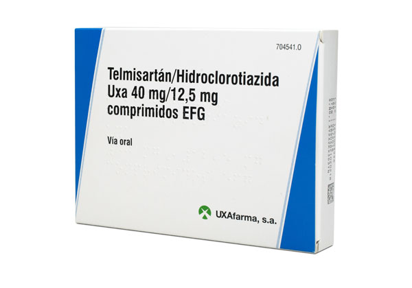 Telmisartán/Hidroclorotiazida Uxa 40 Mg/12,5 Mg